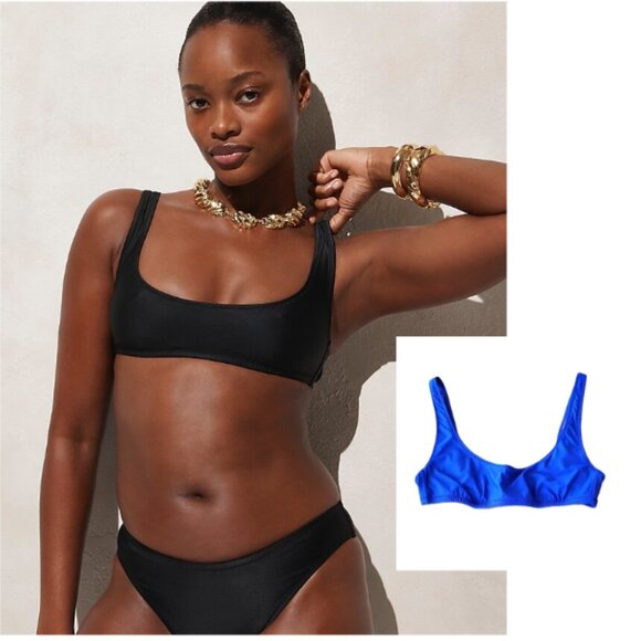 J.Crew Women's Heritage Scoop Neck Bikini Top Royal Blue Medium NWT - Picture 1 of 8